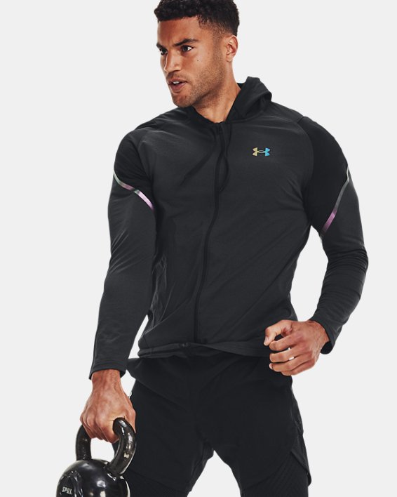 เสื้อฮู้ด UA RUSH™ HeatGear® Full-Zip สำหรับผู้ชาย in Black image number 3